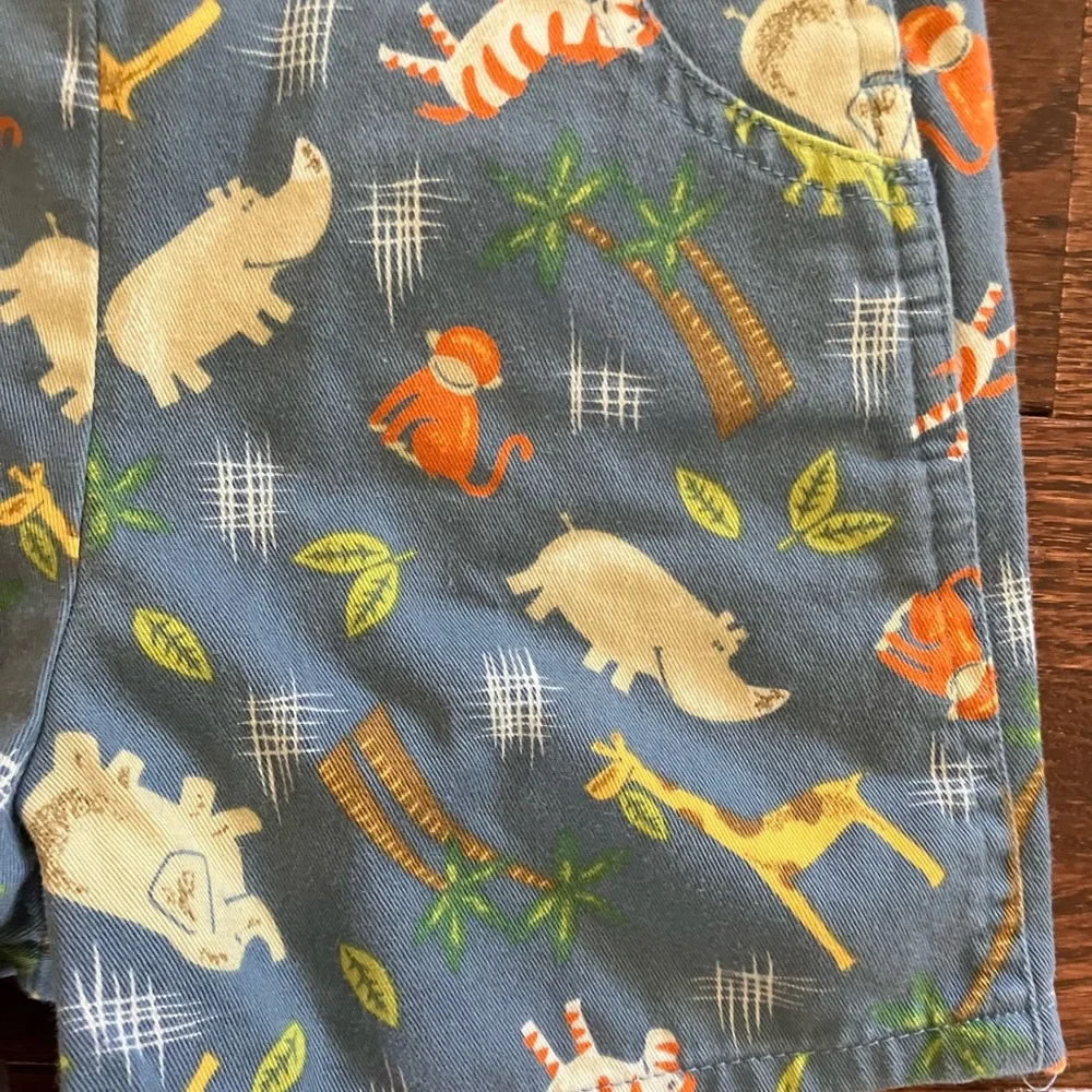 Vintage Y2K Oshkosh Jungle Animal Safari Print Overalls 24 mo